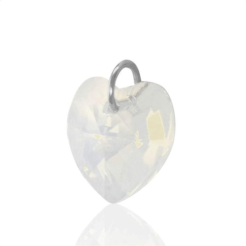 White opal pendant silver October birthstone jewellery UK