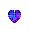 Silver purple crystal pendant heart necklace charm swarovski