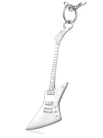 Guitar pendant silver rock music necklace