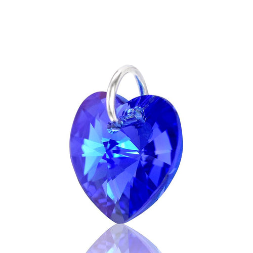 Blue sapphire pendant silver September birthstone jewellery UK