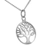 Ladies solid silver tree of life necklace UK