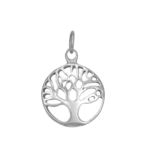 Ladies silver tree of life pendant necklace charm