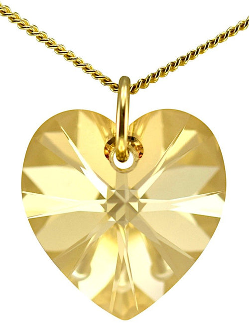 Solid gold heart necklace for ladies