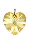 Solid gold heart pendant necklace charm