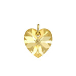 Solid gold heart pendant necklace charm