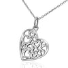 Ladies solid silver heart necklace UK