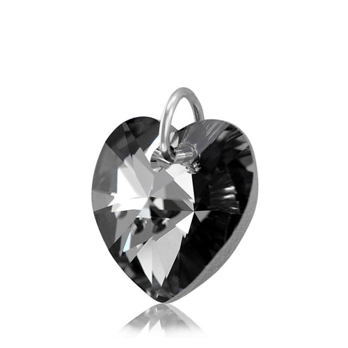 Solid silver heart pendant 925 black jewellery stone