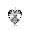 Solid silver heart pendant crystal black jewellery UK