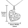 Ladies solid sterling silver heart necklace UK