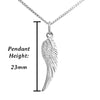 Ladies sterling silver angel wing necklace UK