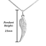 Ladies sterling silver angel wing necklace UK
