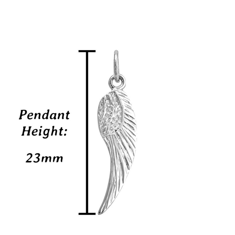 Ladies sterling silver angel wing pendant only