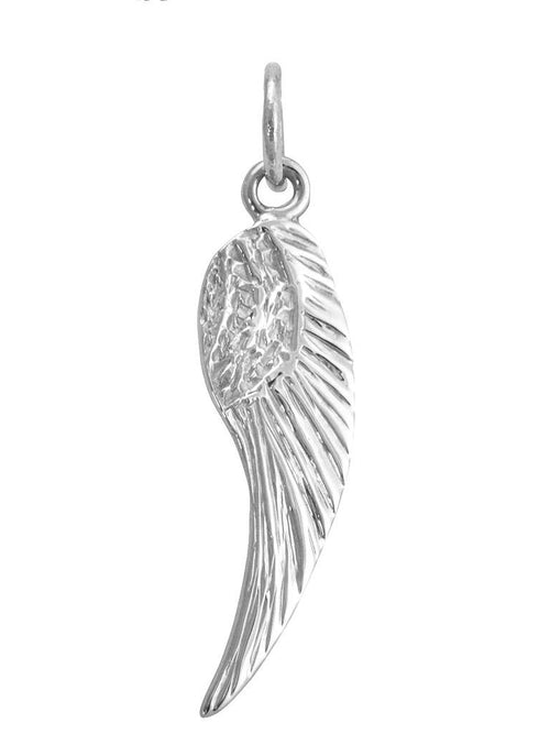 Ladies sterling silver angel wing pendant only