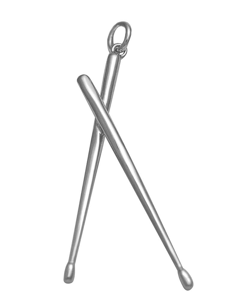 Sterling silver drum sticks pendant drummer gifts for him