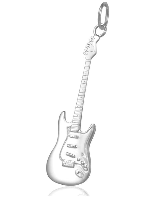 Music jewellery store sterling silver guitar pendant