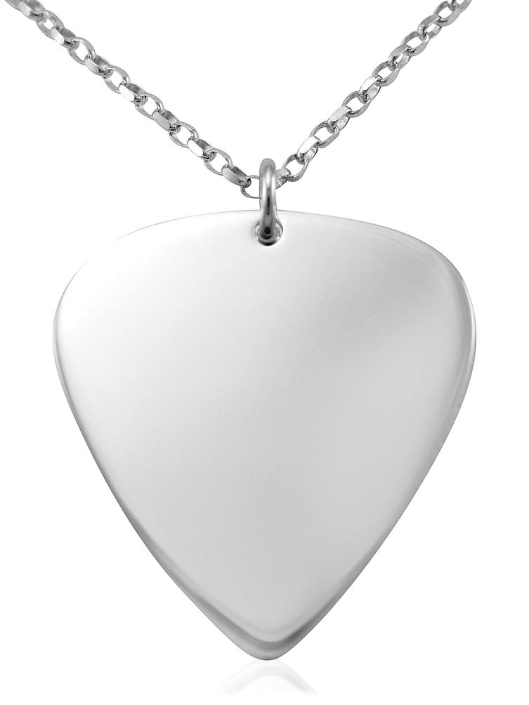 Sterling Silver Guitar Pick Necklace for Him or Her Music Jewellery Gi