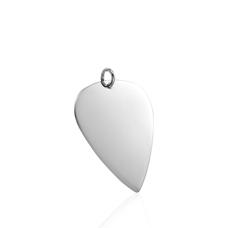 Music jewellery sterling silver guitar pick pendant