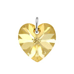 Ladies jewellery sterling silver heart crystal pendant