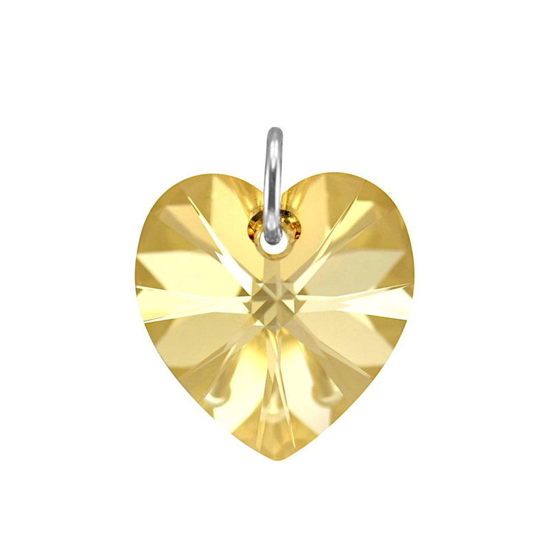 Ladies jewellery sterling silver heart crystal pendant