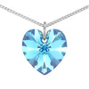 Crystal jewellery sterling silver heart pendant necklaces for women