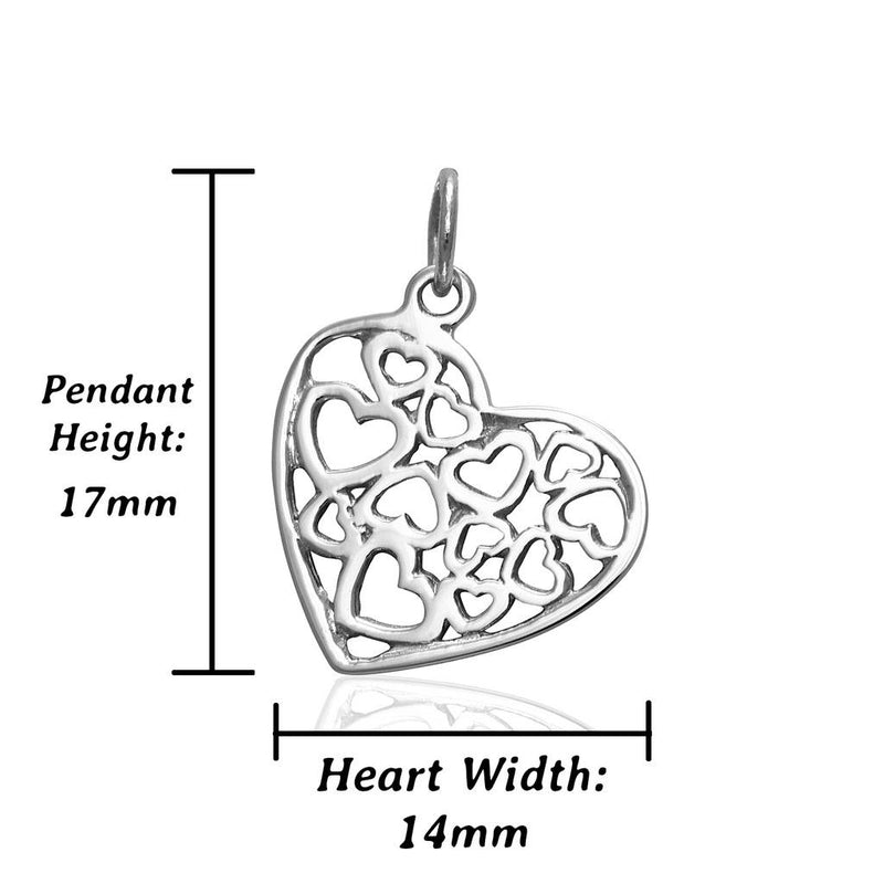 Ladies sterling silver heart pendant only