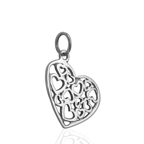 Womens sterling silver heart pendant only