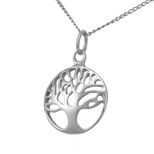 Womens sterling silver tree of life necklace pendant chain