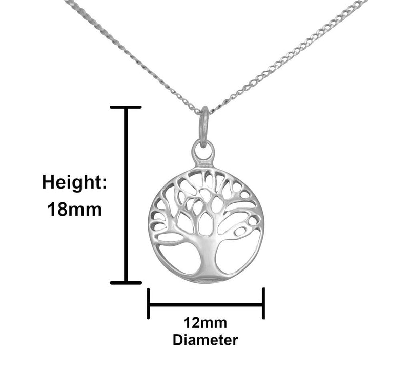 Womens tree of life necklace sterling silver pendant chain
