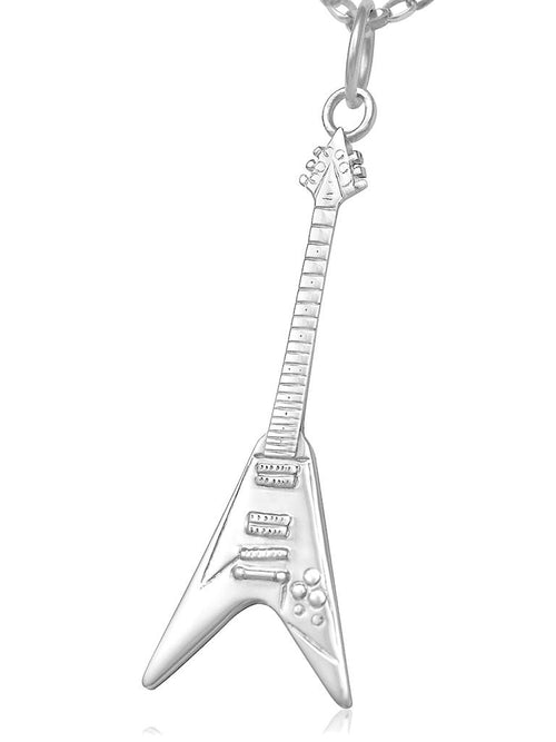 Sterling silver music necklace V shape guitar gifts for boys music jewellery