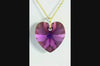 Purple amethyst crystal February birthstone necklace gold heart pendant