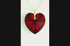 Red garnet crystal January birthstone necklace gold heart pendant