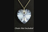 9ct Gold Heart Pendant & White Swarovski Crystal Charm UK Hand Made