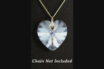 9ct Gold Heart Pendant & White Swarovski Crystal Charm UK Hand Made
