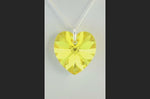Yellow Citrine crystal November birthstone necklace silver heart pendant