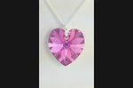 Swarovski crystal pink love heart necklace womens jewellery UK