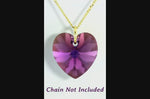 Purple amethyst crystal February birthstone jewellery gold heart pendant