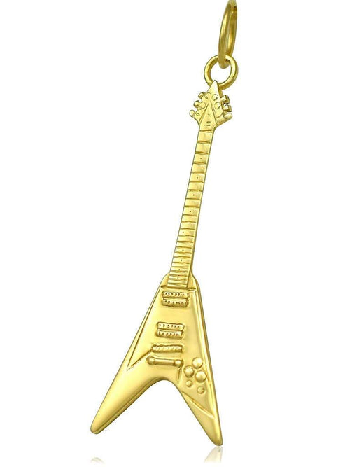 9ct gold guitar pendant v shape guitar gifts for rockers music jewellery