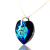 Lua Joia sterling silver dark blue crystal necklace heart pendant jewellery for women